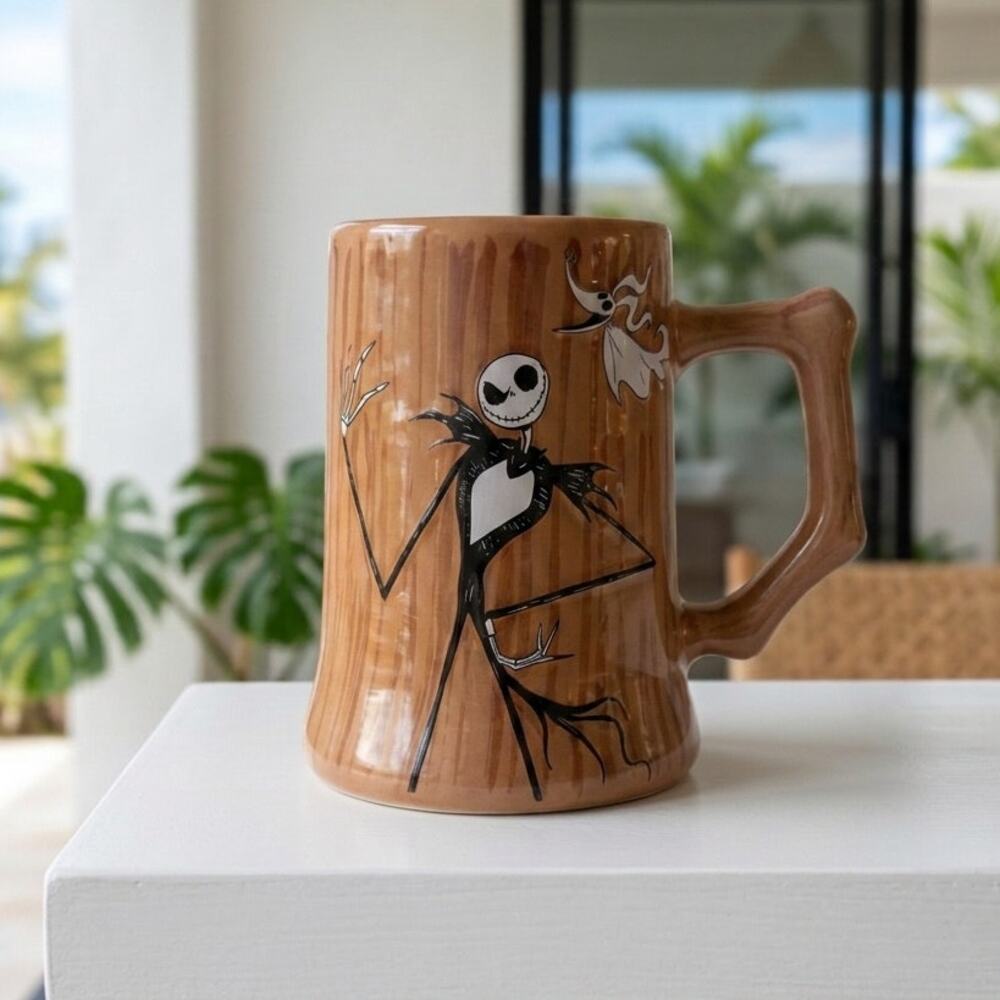 Disney Nightmare Before Christmas Wood Trunk Mug Jack Skellington Silver Buffalo